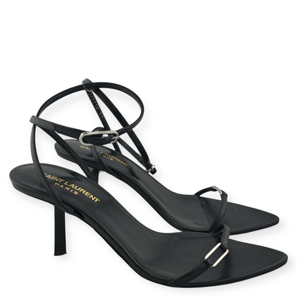 Saint Laurent Kitty Sandals in Shiny Leather - Picture 1 of 5